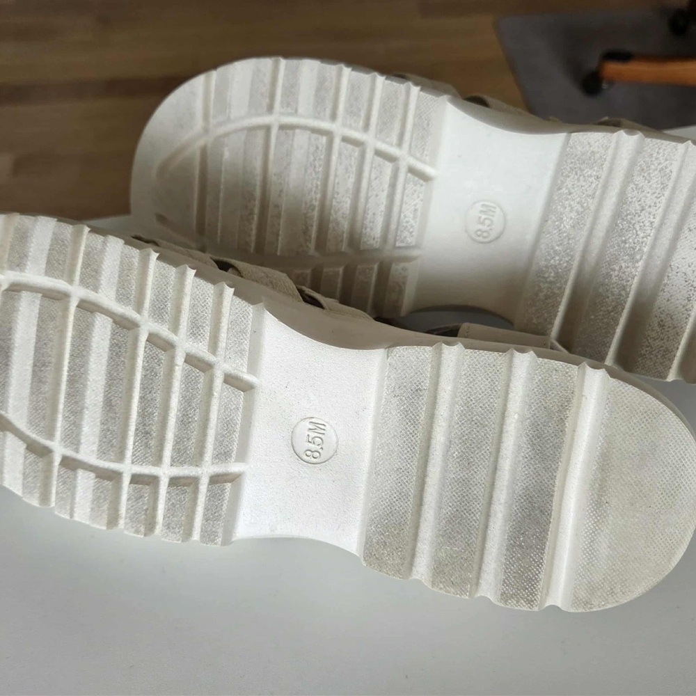 Ryka Blissful Strappy Sandals Size 8.5 Whitecap Beige Stretch Fabric lightweight - Picture 9 of 10